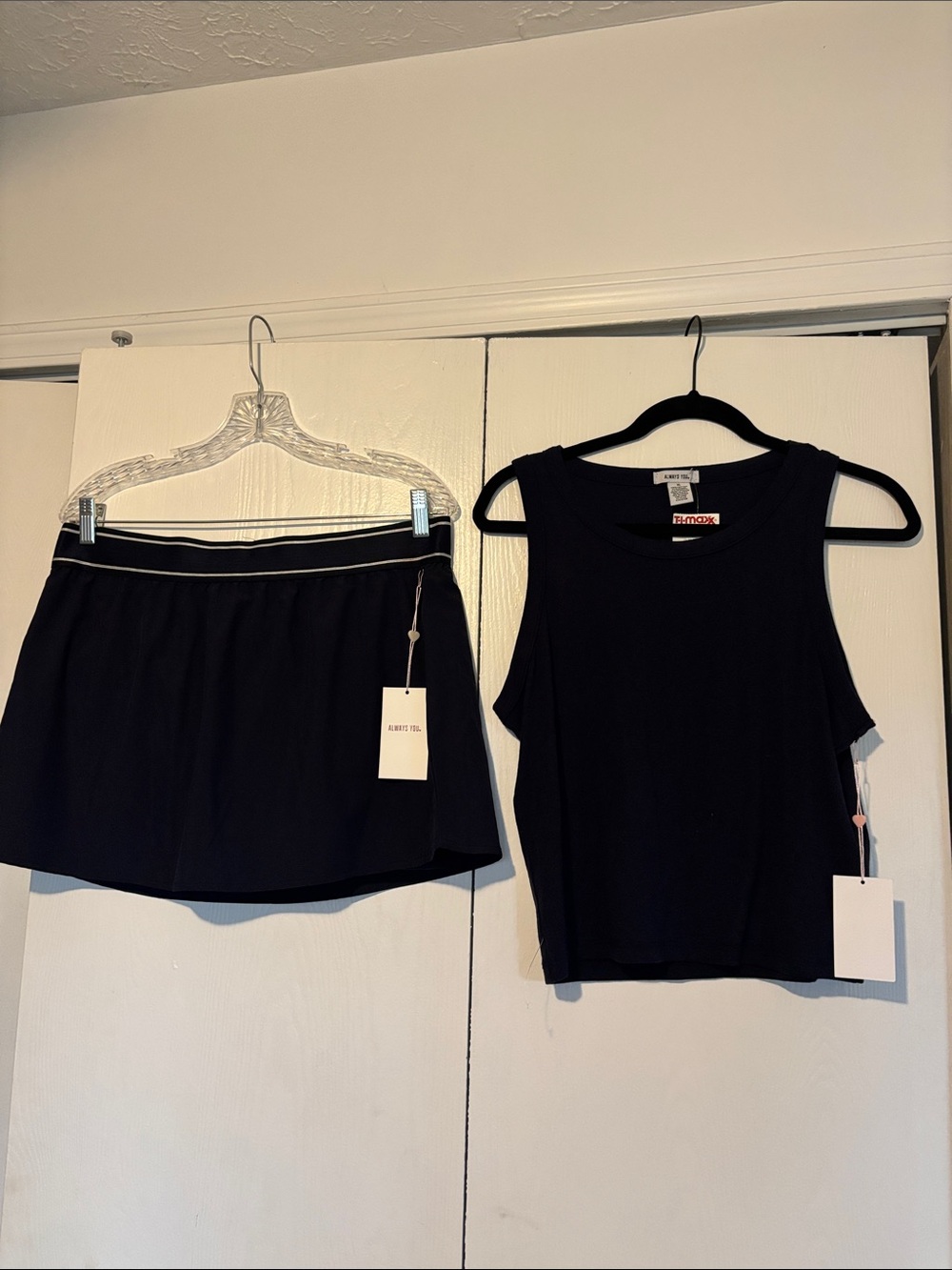 NWT Navy Tank Top and Skort Set with Contrast Piping